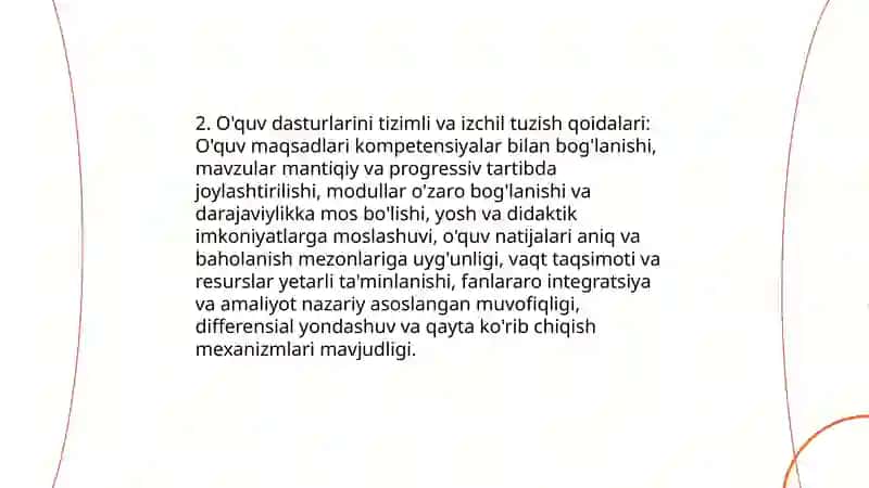 Ta'limning tizimlilik va izchillik prinsiplarini amalga oshirish qoidalari 4