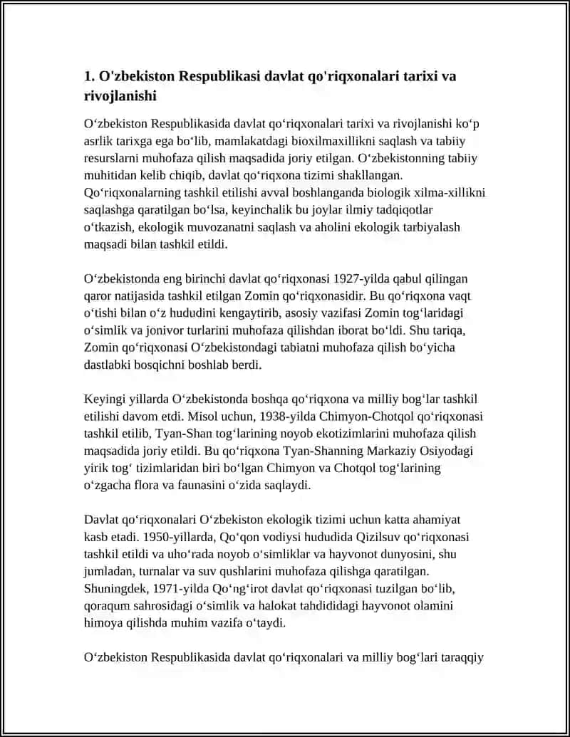 O'zbekiston Respublikasi Davlat Qo'riqxonalari va Milliy Bog'lari 4