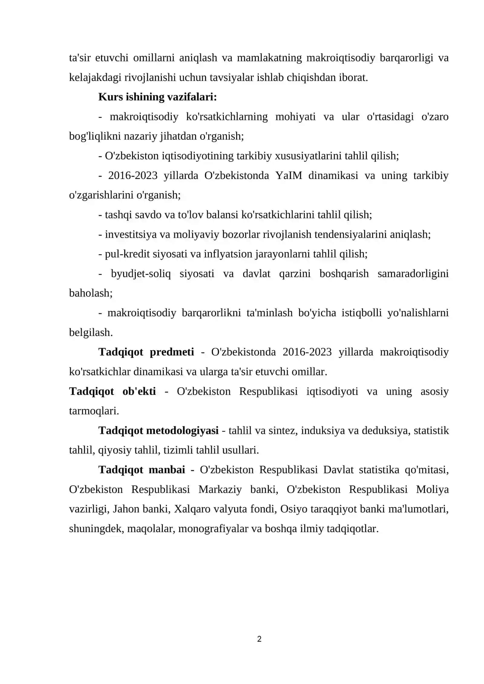 O'zbekistonda Asosiy Makro iqtisodiyot Kursatiqlar Dinamikasi 4