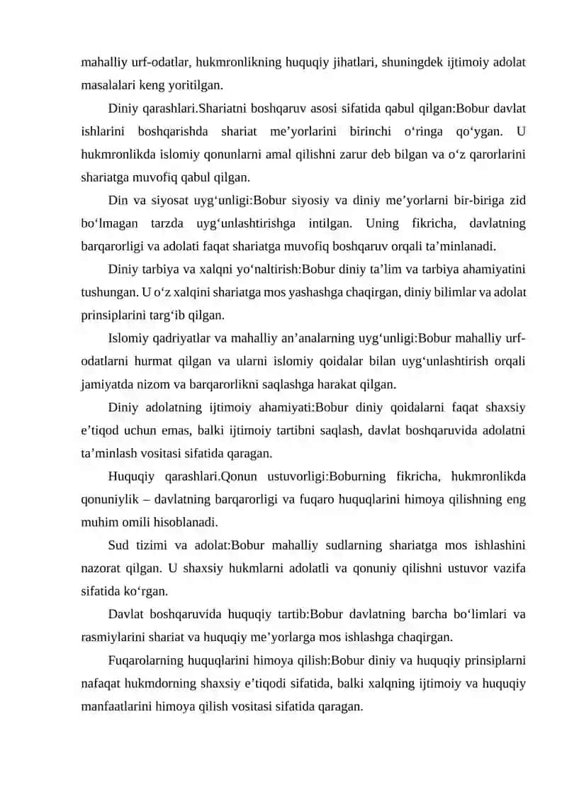 BOBURNING MUBAYYIN ASRIDAGI DINIY HUQUQIY QARASHLAR 4