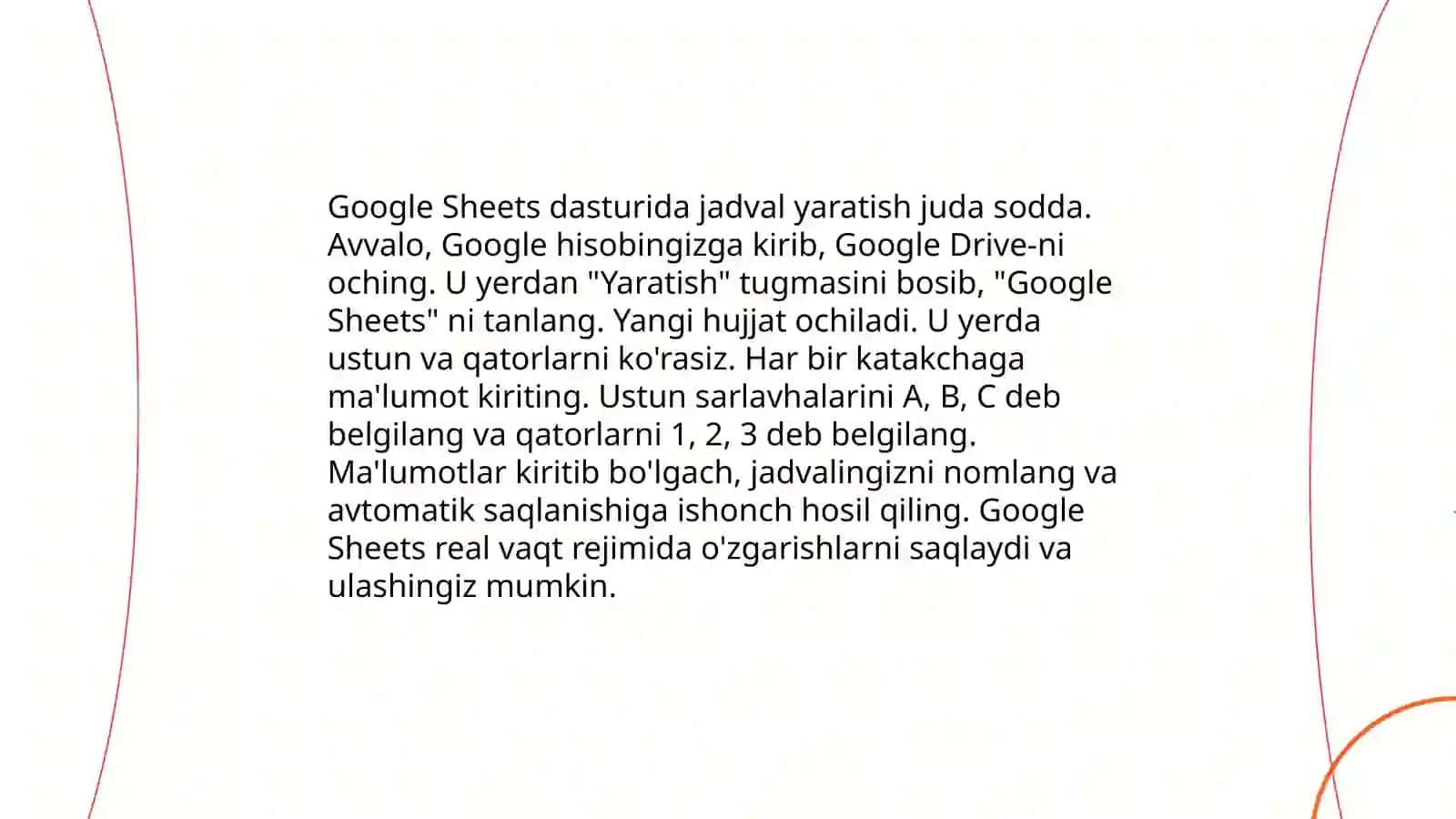 Google Sheetsda asosiy formulalar 4