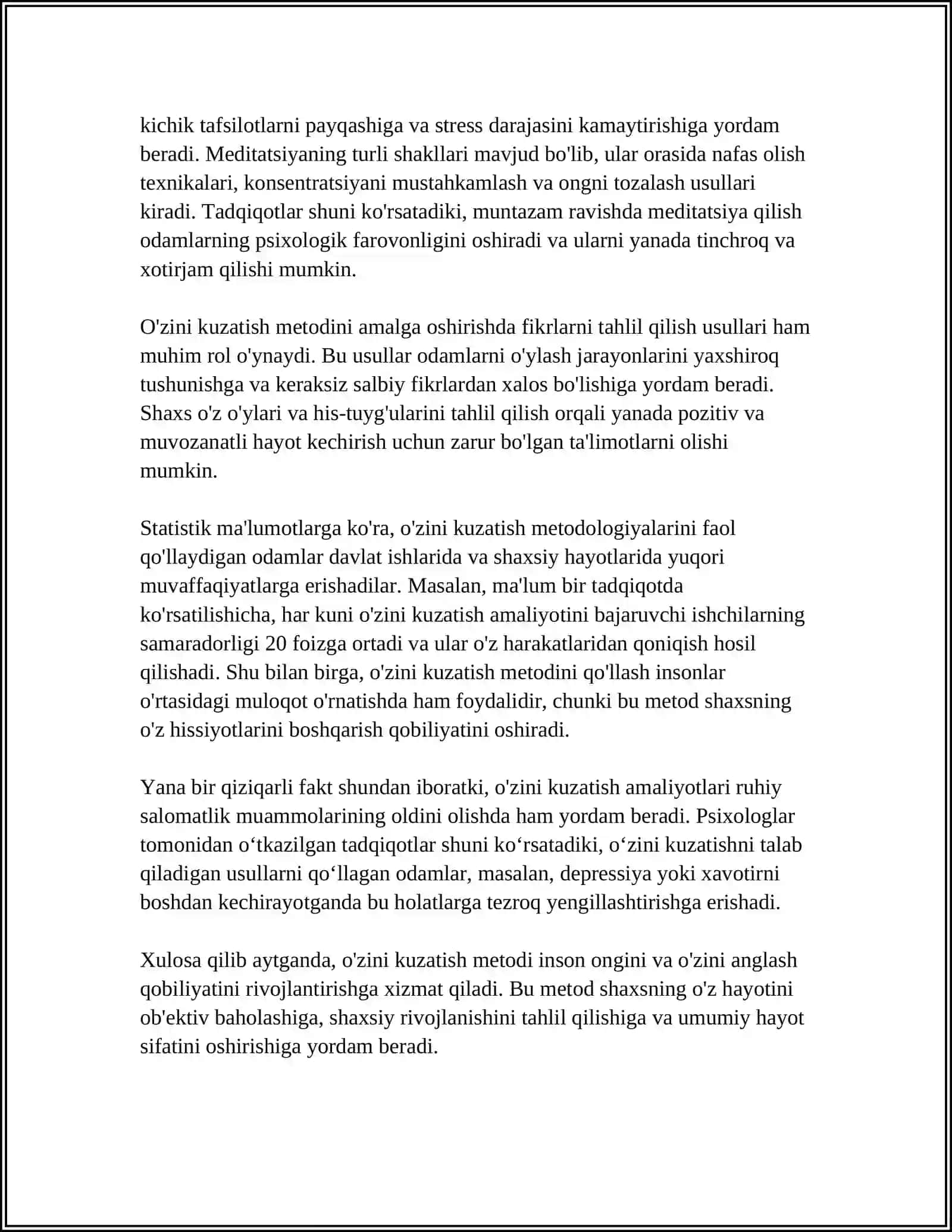 O'Z O'ZINI KUZATISH METODINI TASHXIS QILISH 4