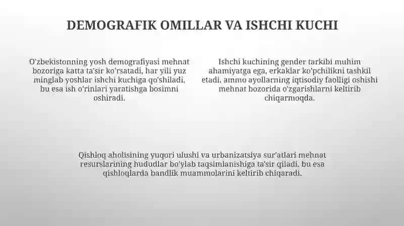 Oʻzbekiston Respublikasi mehnat bozorining oʻziga xos xususiyatlari 4