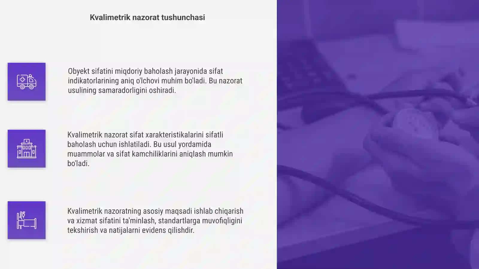 Obyekt sifatini miqdoriy baholash va kvalimetrik nazorat 4