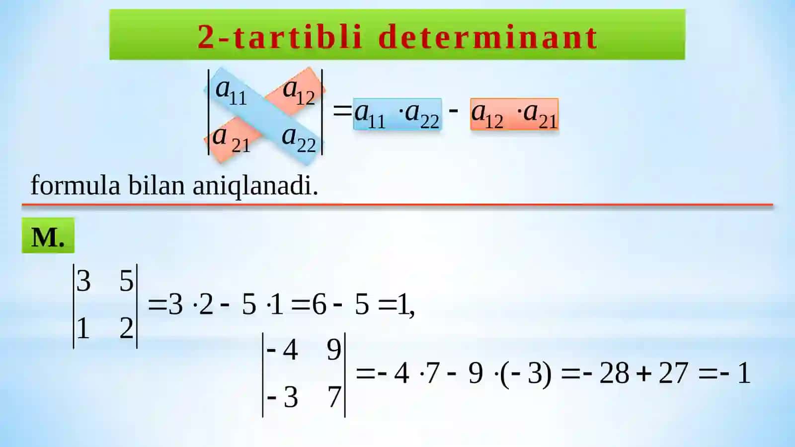 DETERMINANTLAR NAZARIYASI 4