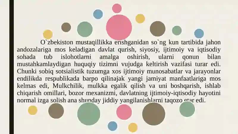 Oʼzbekistonning o`ziga xos istiqlol va taraqqiyot yo`li 4