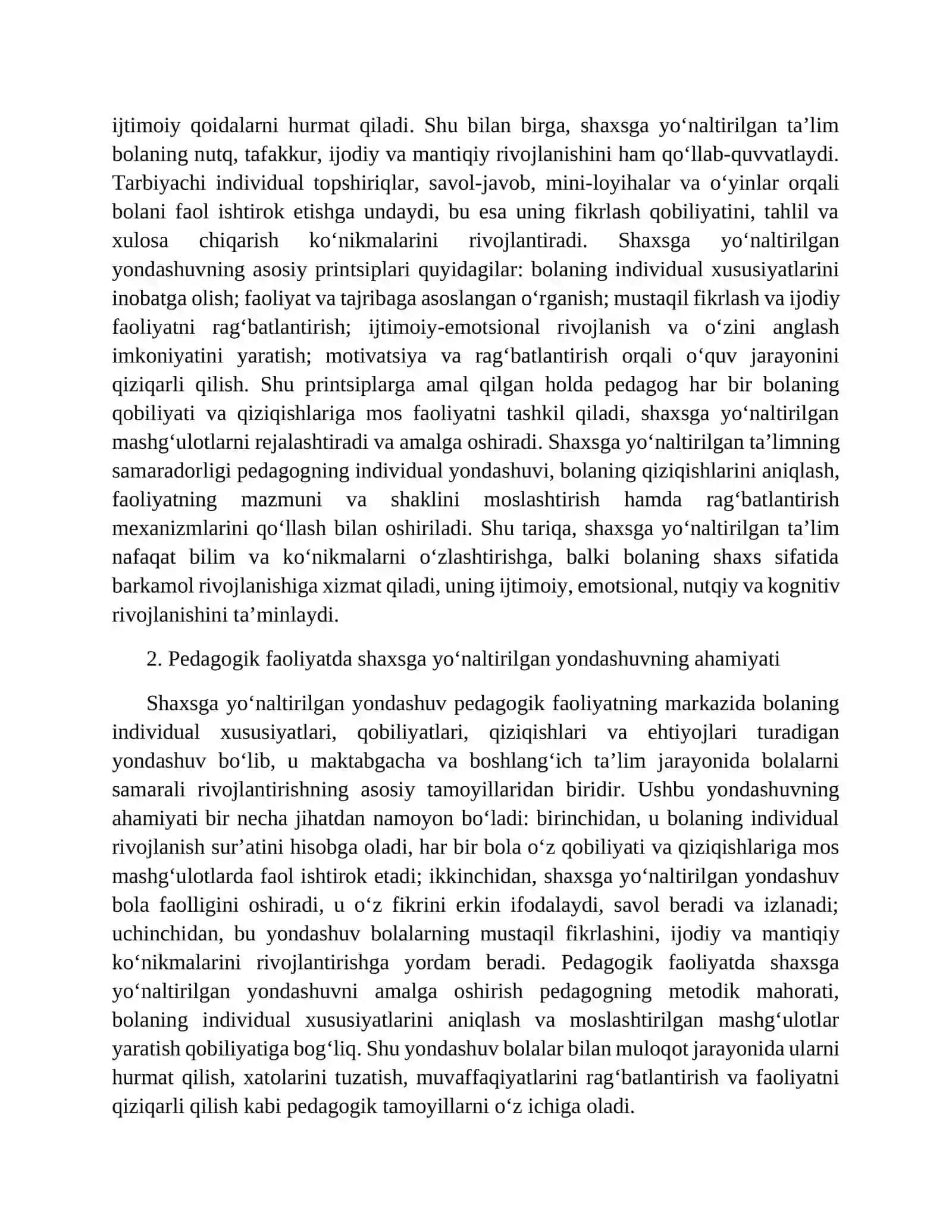 Shaxsga yo‘naltirilgan ta’limda pedagogik faoliyatga yondoshlarni amalga oshirish usullari 4