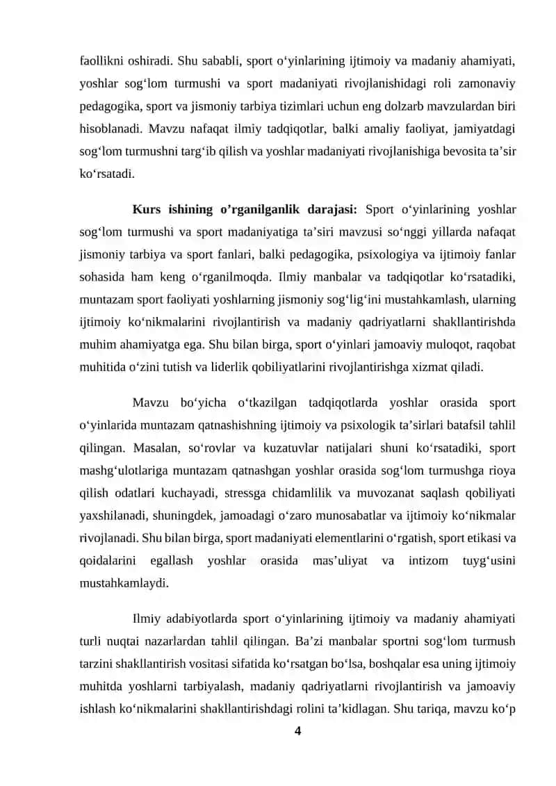 Sport o'yinlarining ijtimoiy va madaniy ahamiyati: yoshlar sog'lom turmushi va sport madaniyati 4