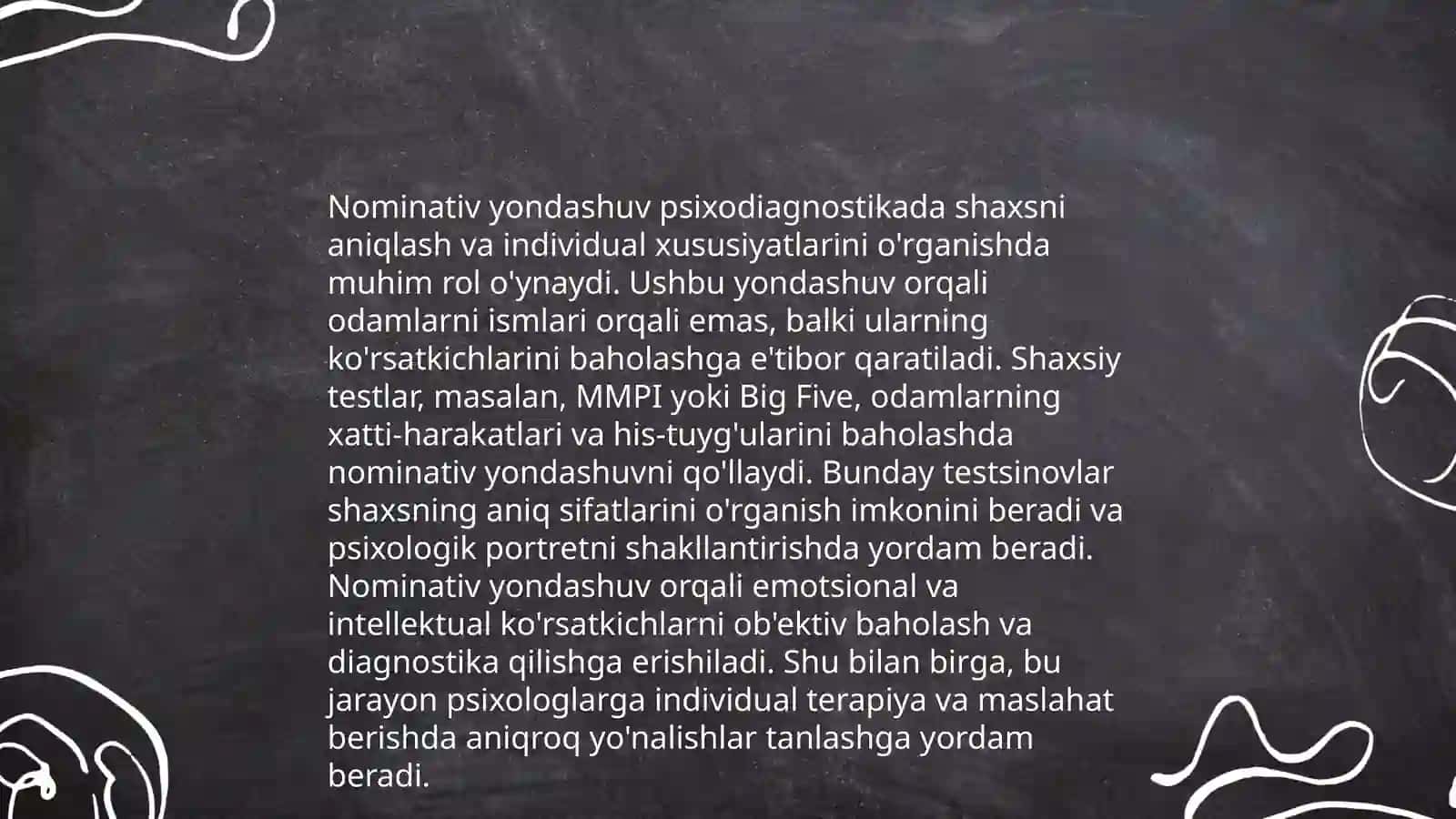 Psixadiagnostikaga nominativ va ideografik yondashuvlar 4