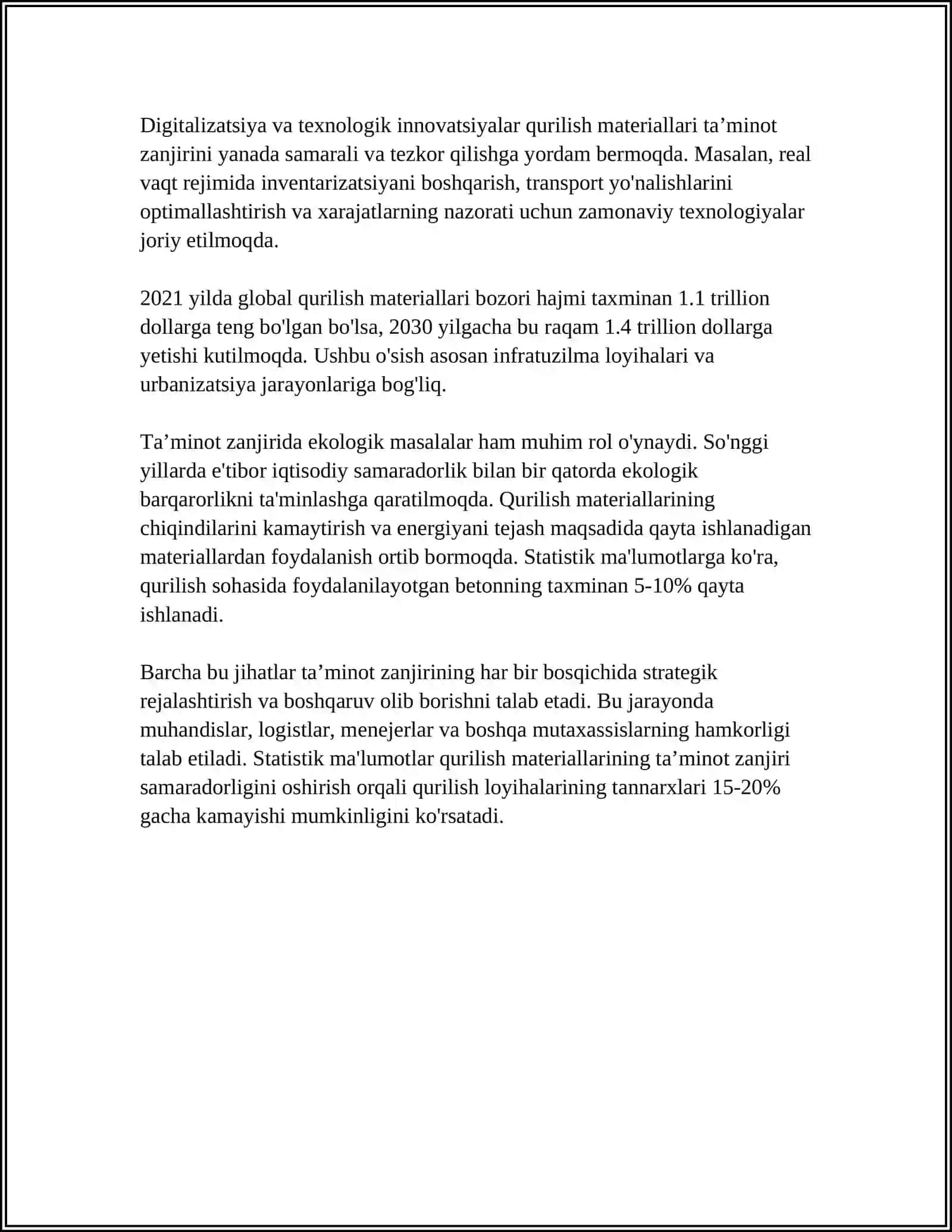 Qurilishda Moddiy Texnik Ta'minoti Masalalari 4