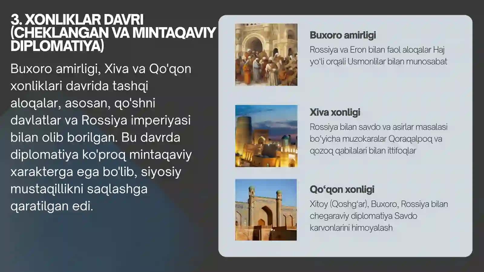 O'zbekiston diplomatiyasining rivojlanish bosqichlari 4