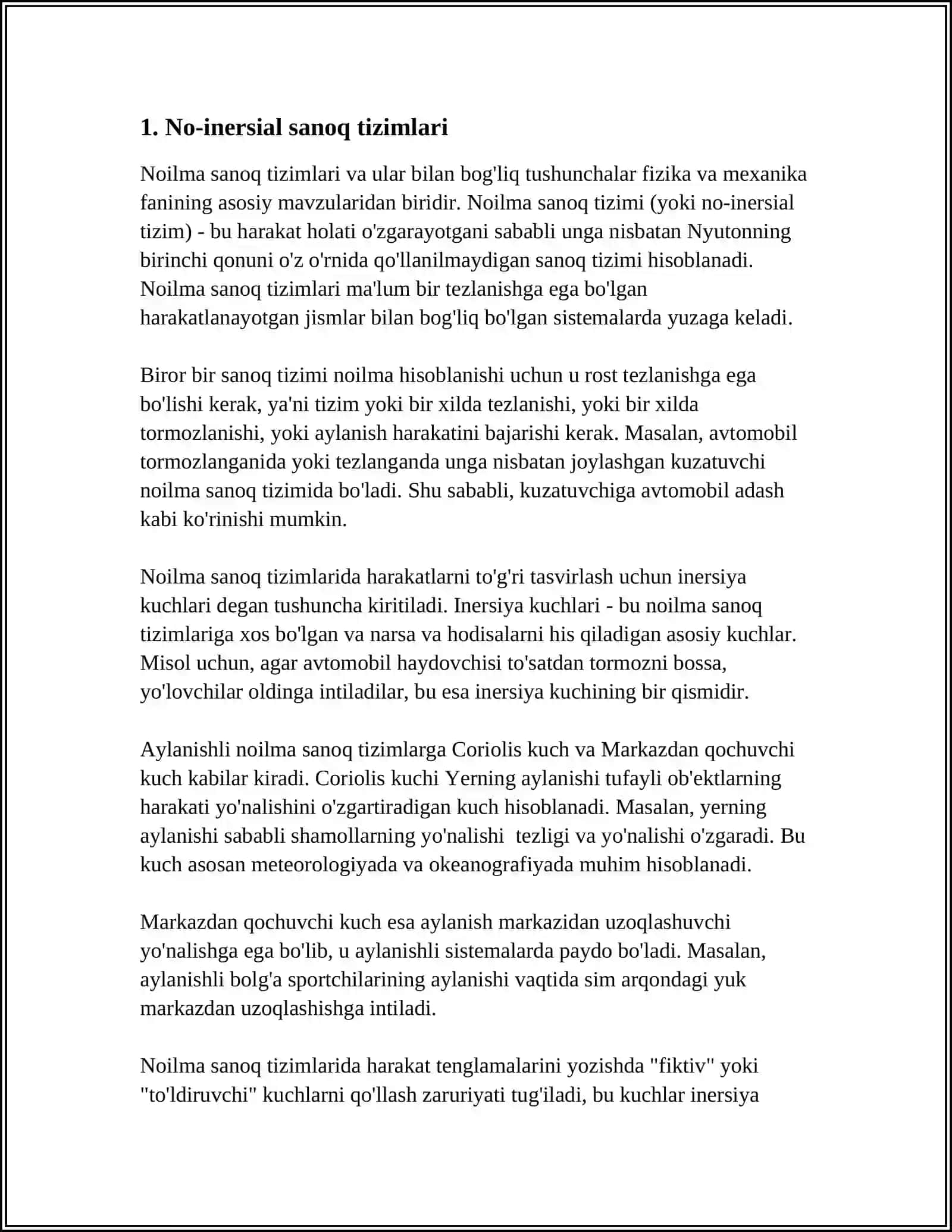 NOINERSIAL SANOQ TIZIMLARI 4