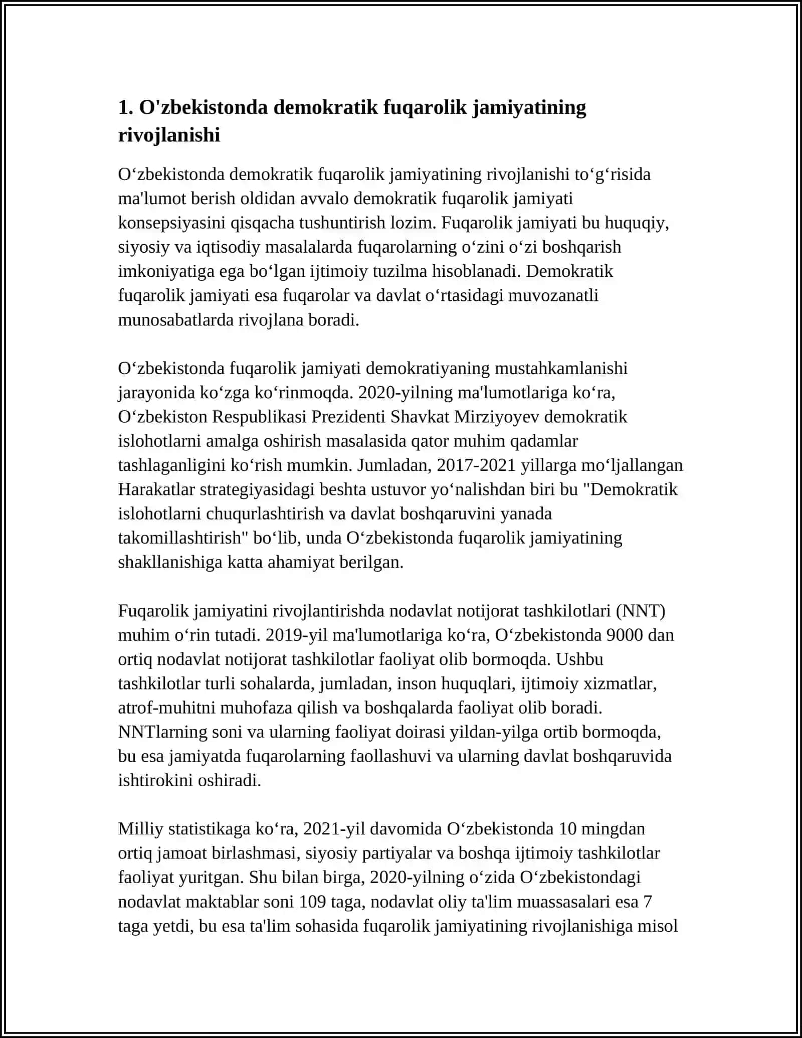 O’ZBEKISTON DEMOKRATIK FUQAROLIK JAMIYATI ASOSLARINING SHAKILLANISHI AMALGA OSHIRILGAN SIYOSIY ISLOHOTLAR 4
