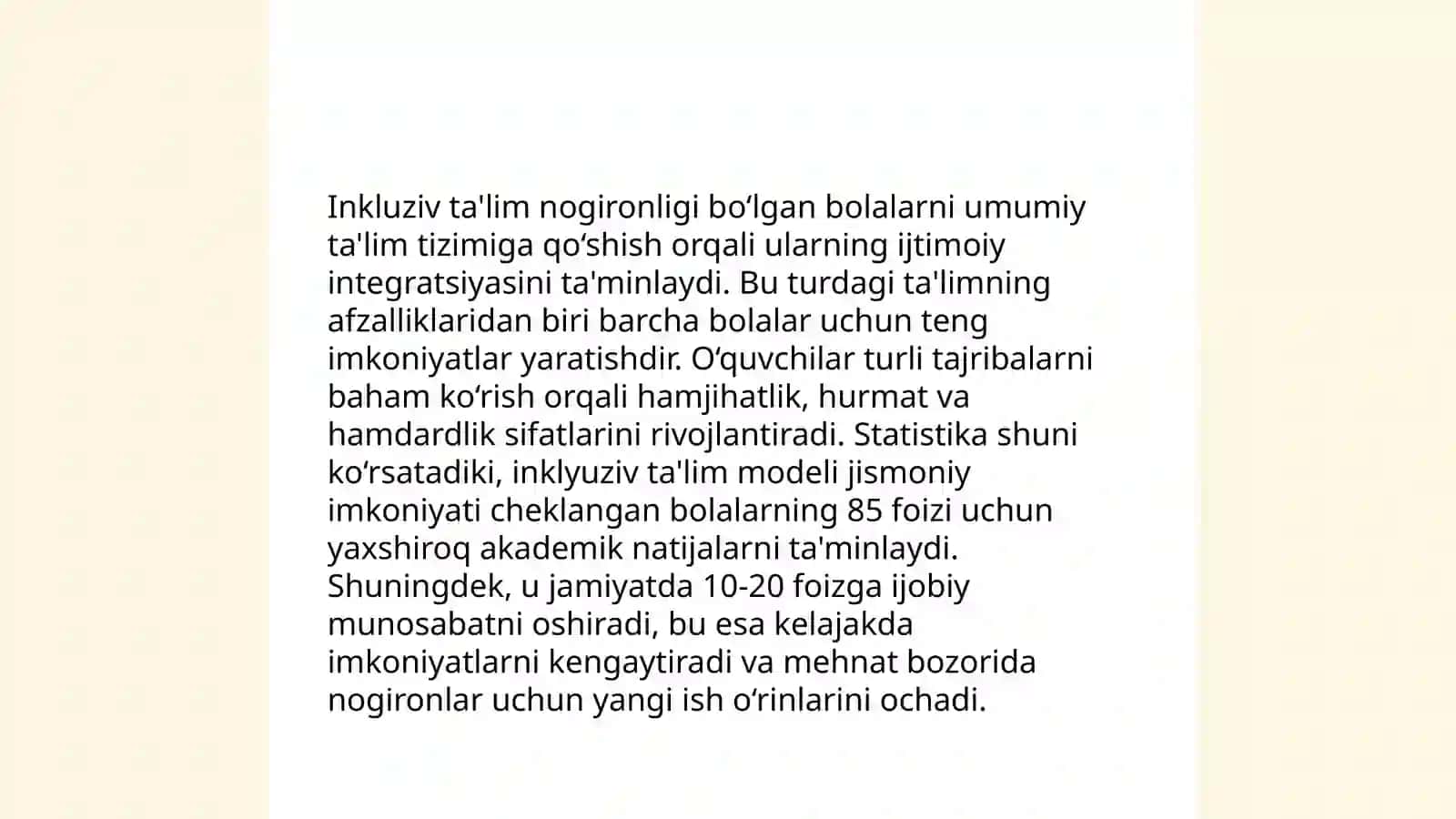Alohida yordamga muhtoj bolalarning ta'limda integratsiyasi 4