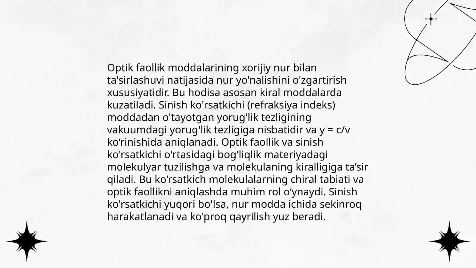 Neft maxsulotlarining sindirish ko'rsatkichi va optik faolligini aniqlash 4