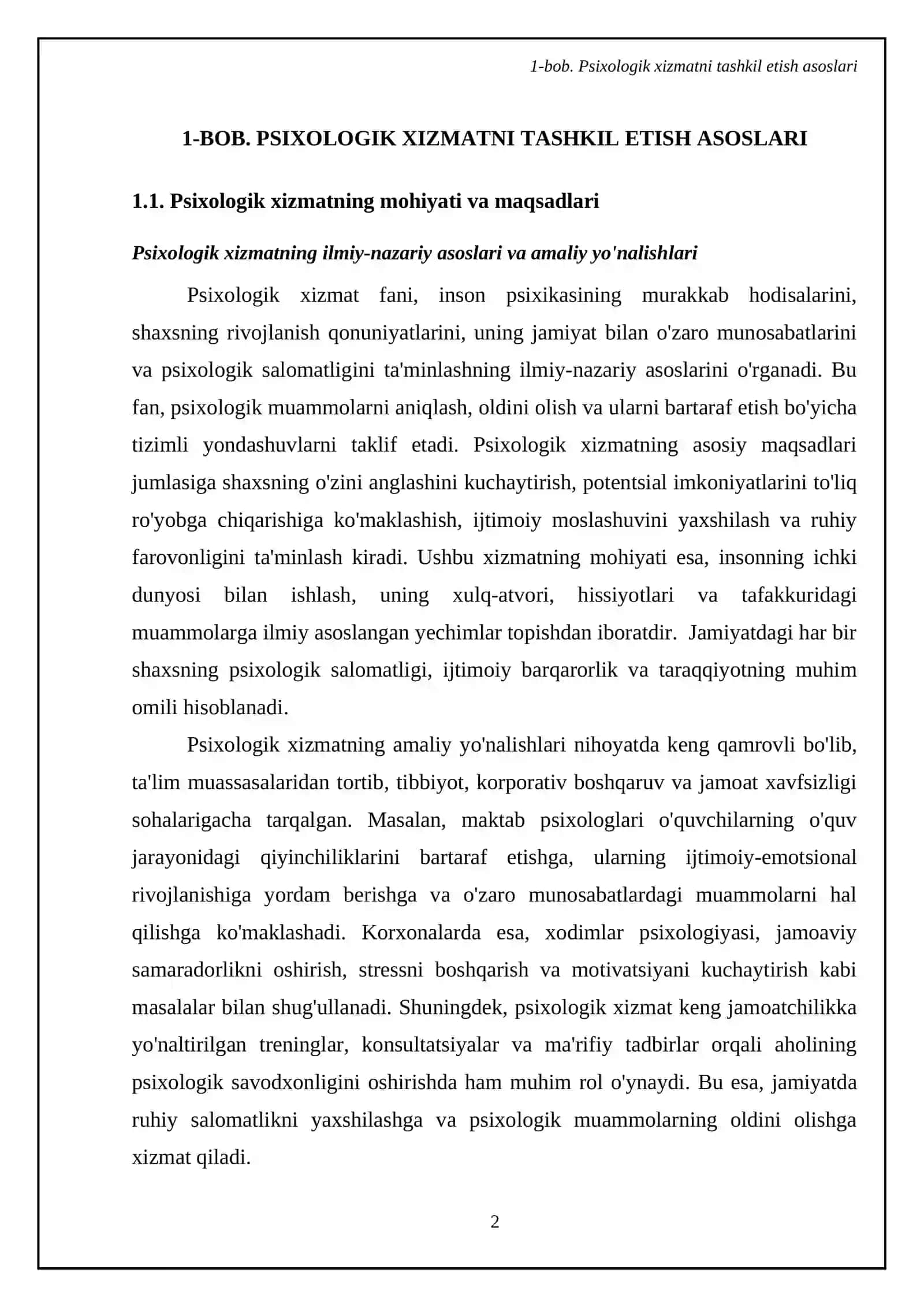 Pisxologik xizmatning o'qitish metodikasi 4