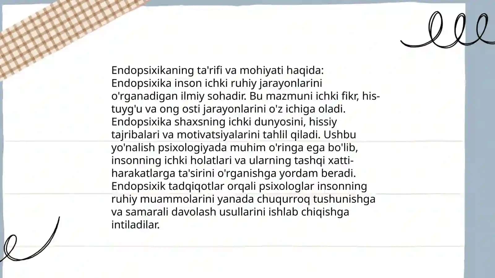 Shaxs nazariyalari.Endopsixika,egzopsixika 4