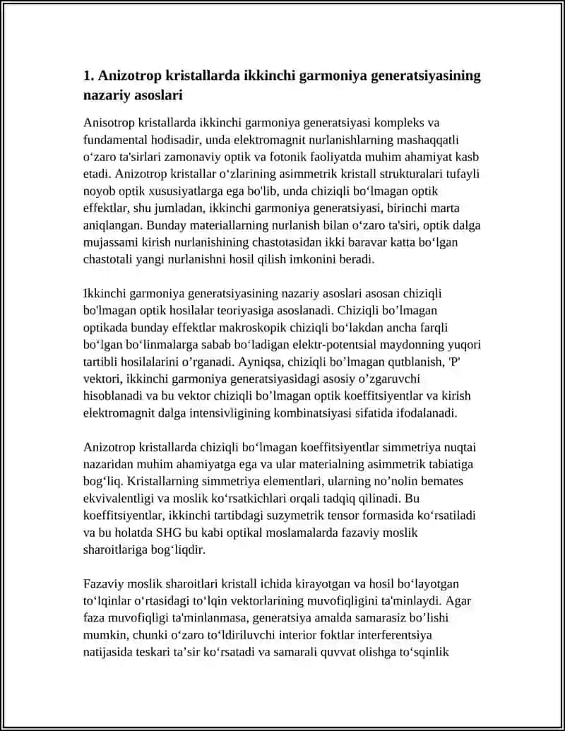 ANIZATROP KISLATALARDA IKKINCHI GARMONIYA GENERATSIYASI 4