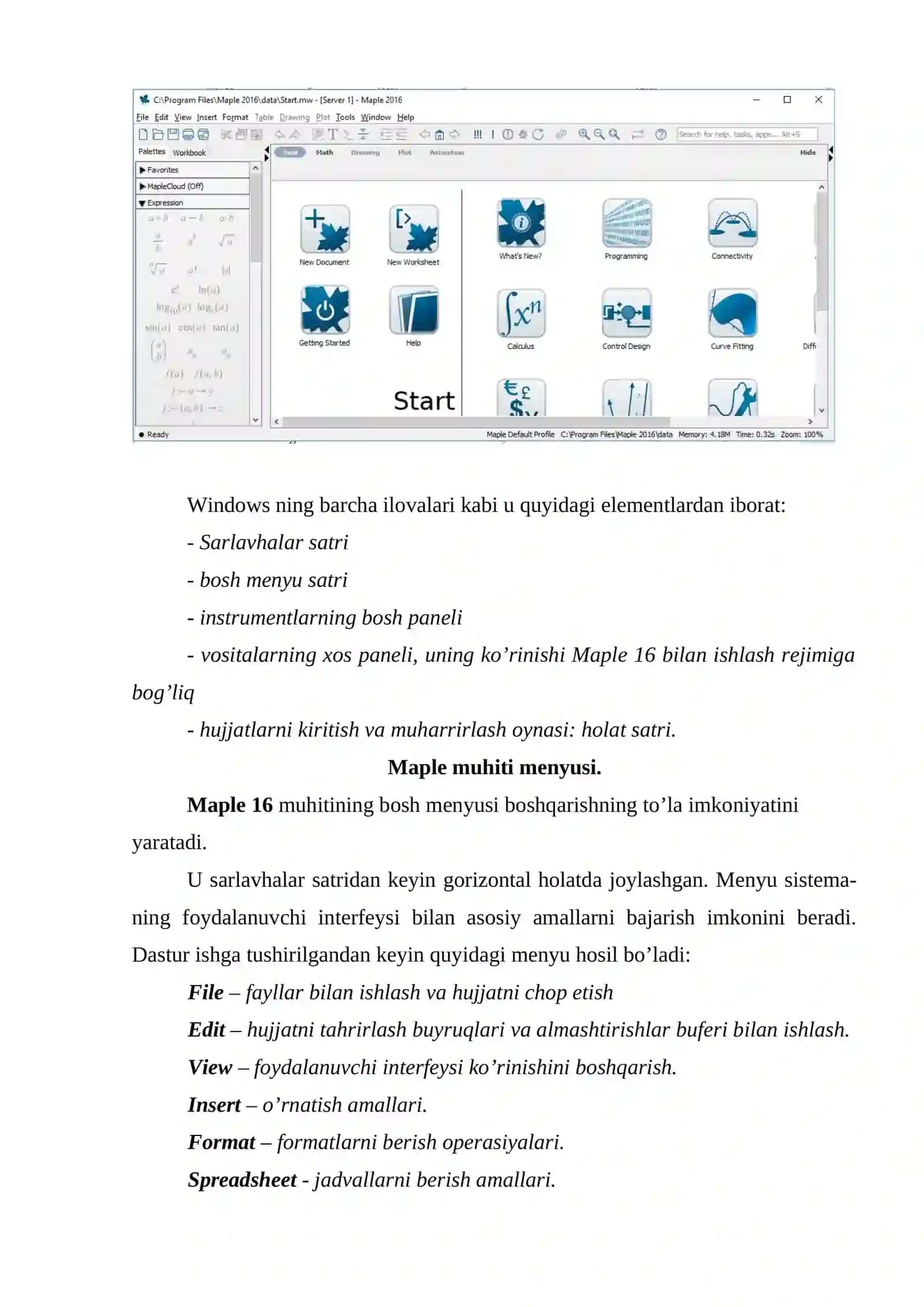 MAPLE TIZIMINING IMKONIYATLARI 4