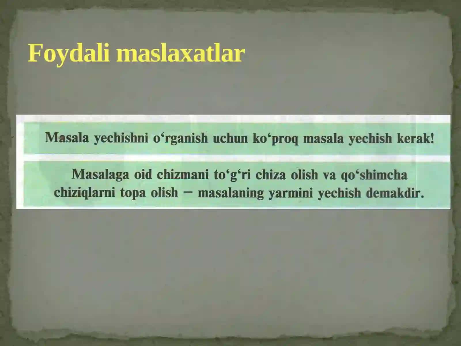 GEOMETIRIK MASALALARNI YECHISH BOSQICHLARI 4