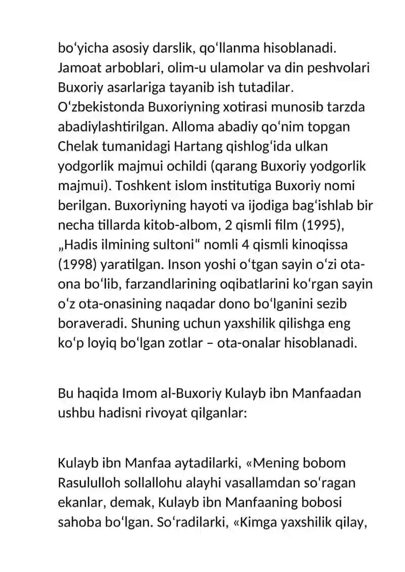 Imom Buxoriy hadislarida ota-ona haqida tushunchalarning pedagogik ahamiyati 4