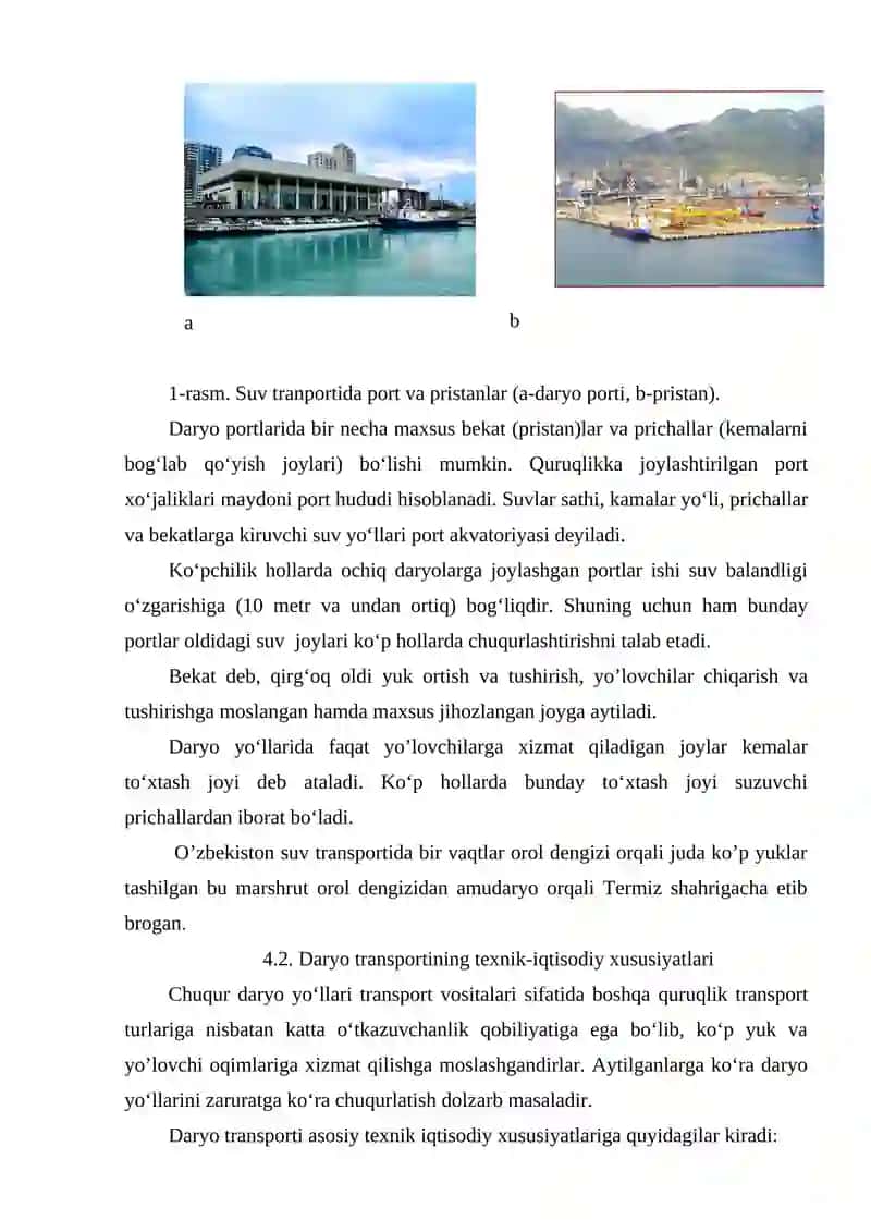 Dаryo trаnsportining texnik-iqtisodiy tаvsifi vа rivojlanish muаmmolаri 4