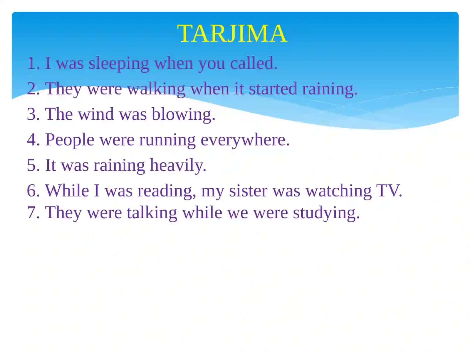 Past Continuous Tense 4