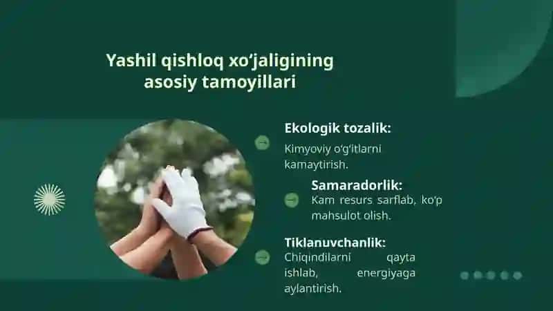 Qishloq xo’jaligini yashil iqtisodiyot asosida barqaror rivojlantirish 4