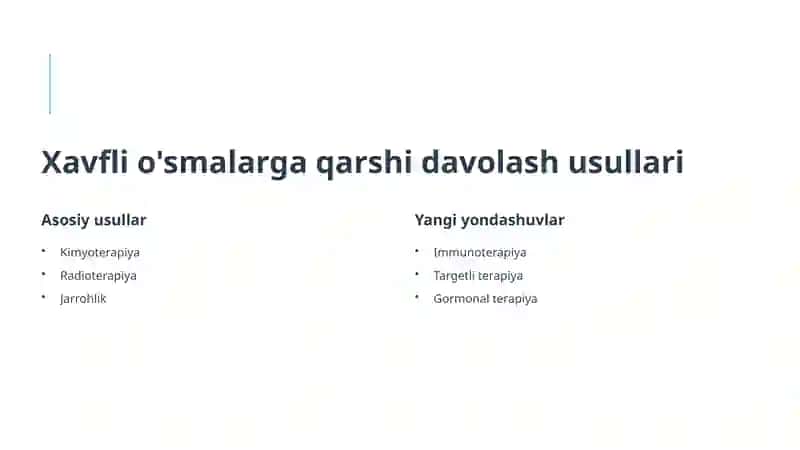 Xavfli o'smalarga qarshi vositalar 4