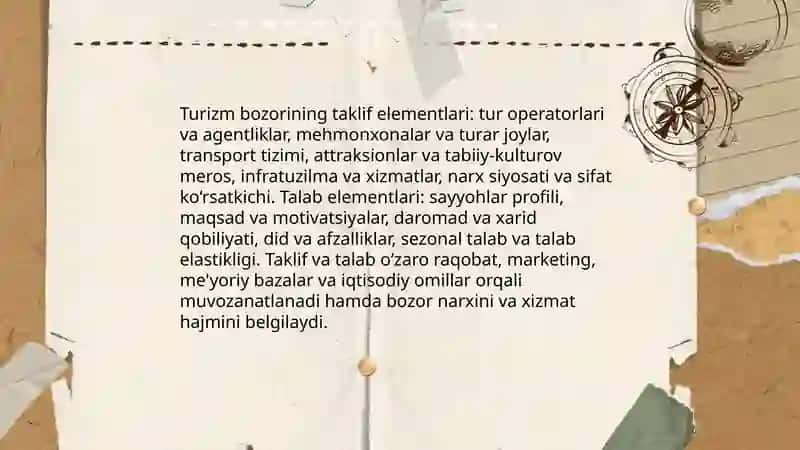 Turizm bozori tushunchasi va vazifasi 4