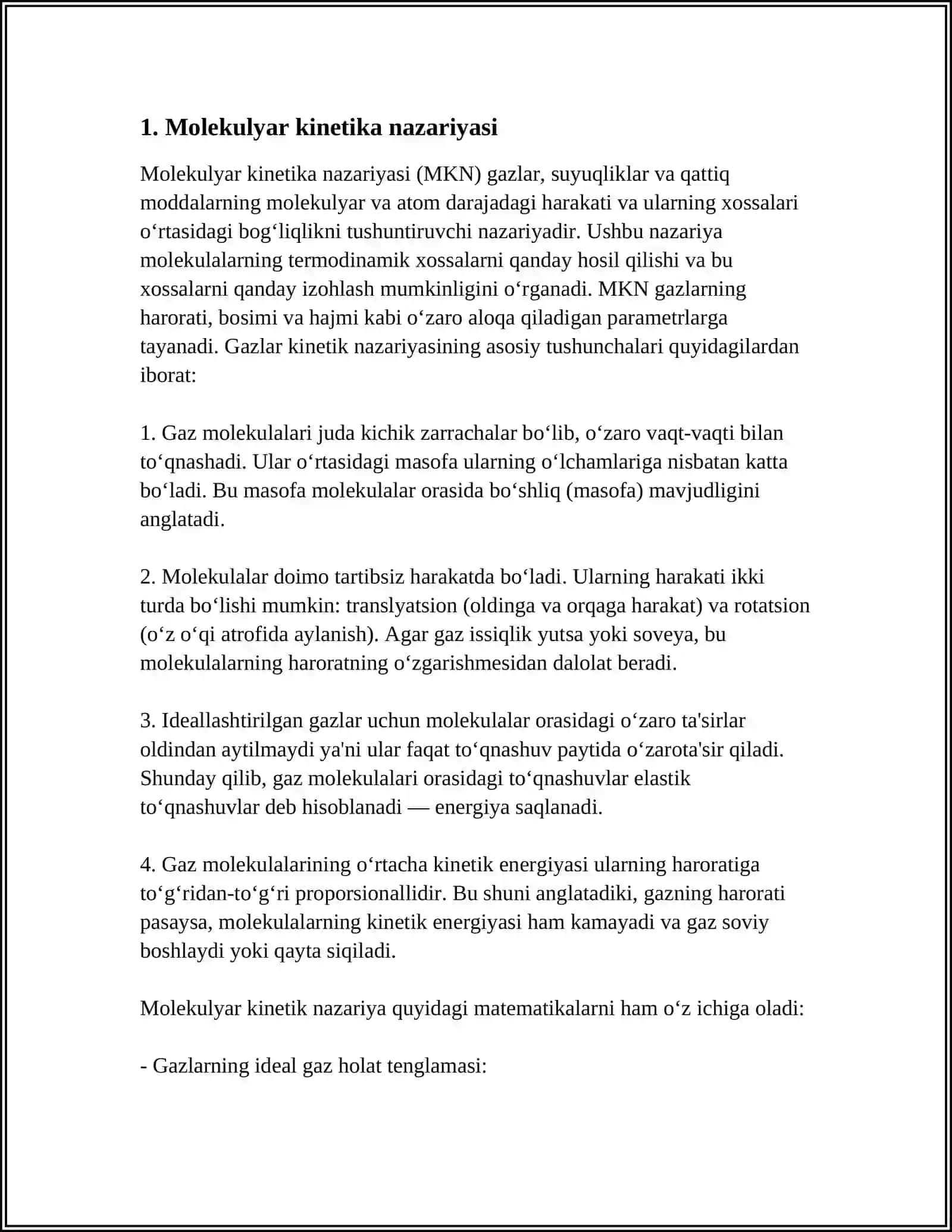MOLEKULYAR FIZIKA NAZARIYASI 4