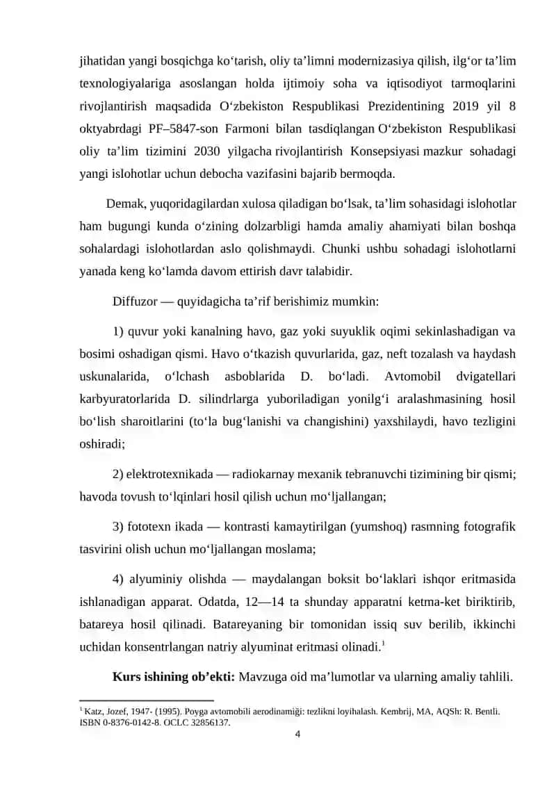 DIFFUZORLI VARAKLARNI LOYIHALASH VA MODELLASHTIRISH 4