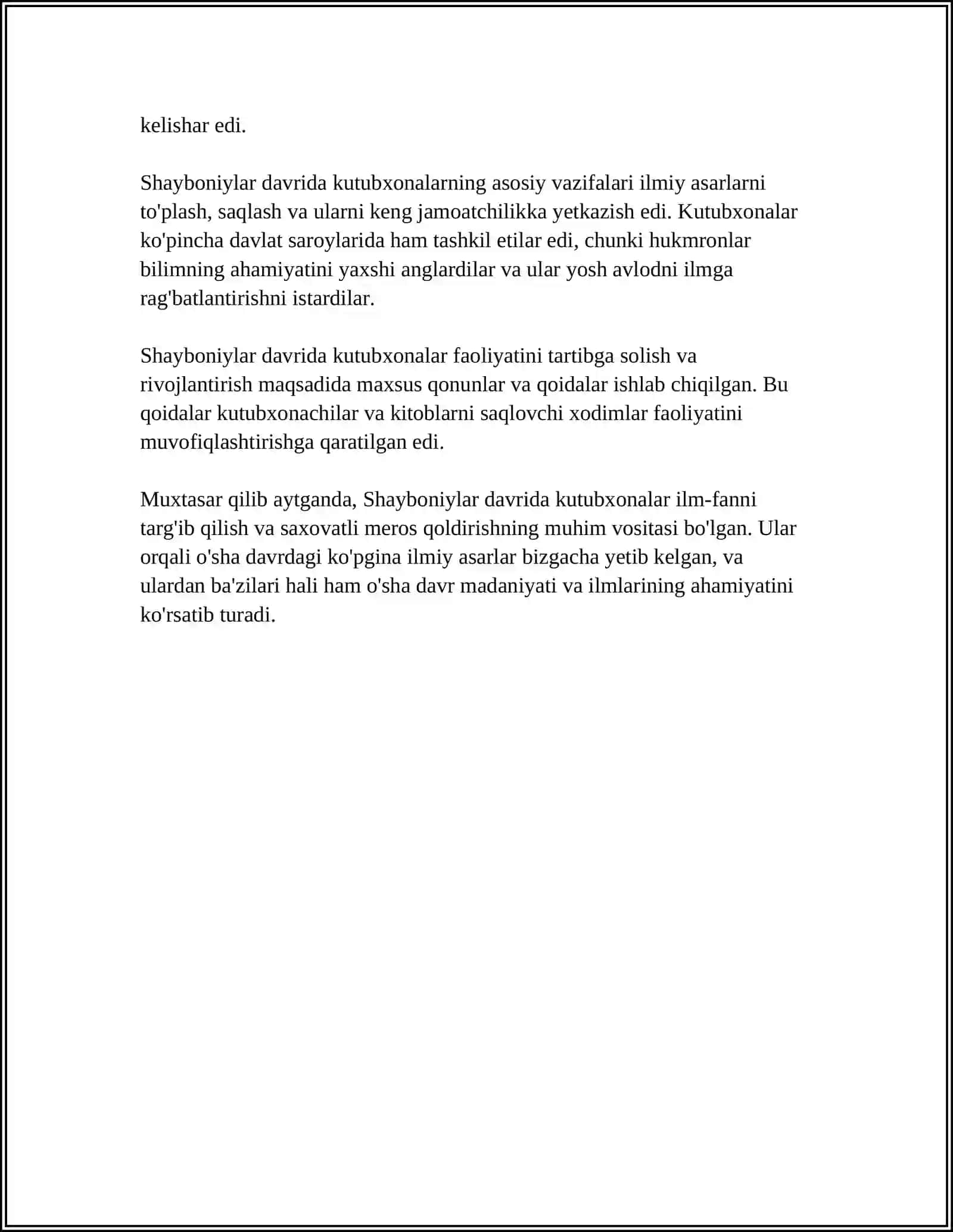 SHAYBONIYLAR VA ASHTARXONIYLAR DAVLATLARIDA KUTUBXONALAR 4
