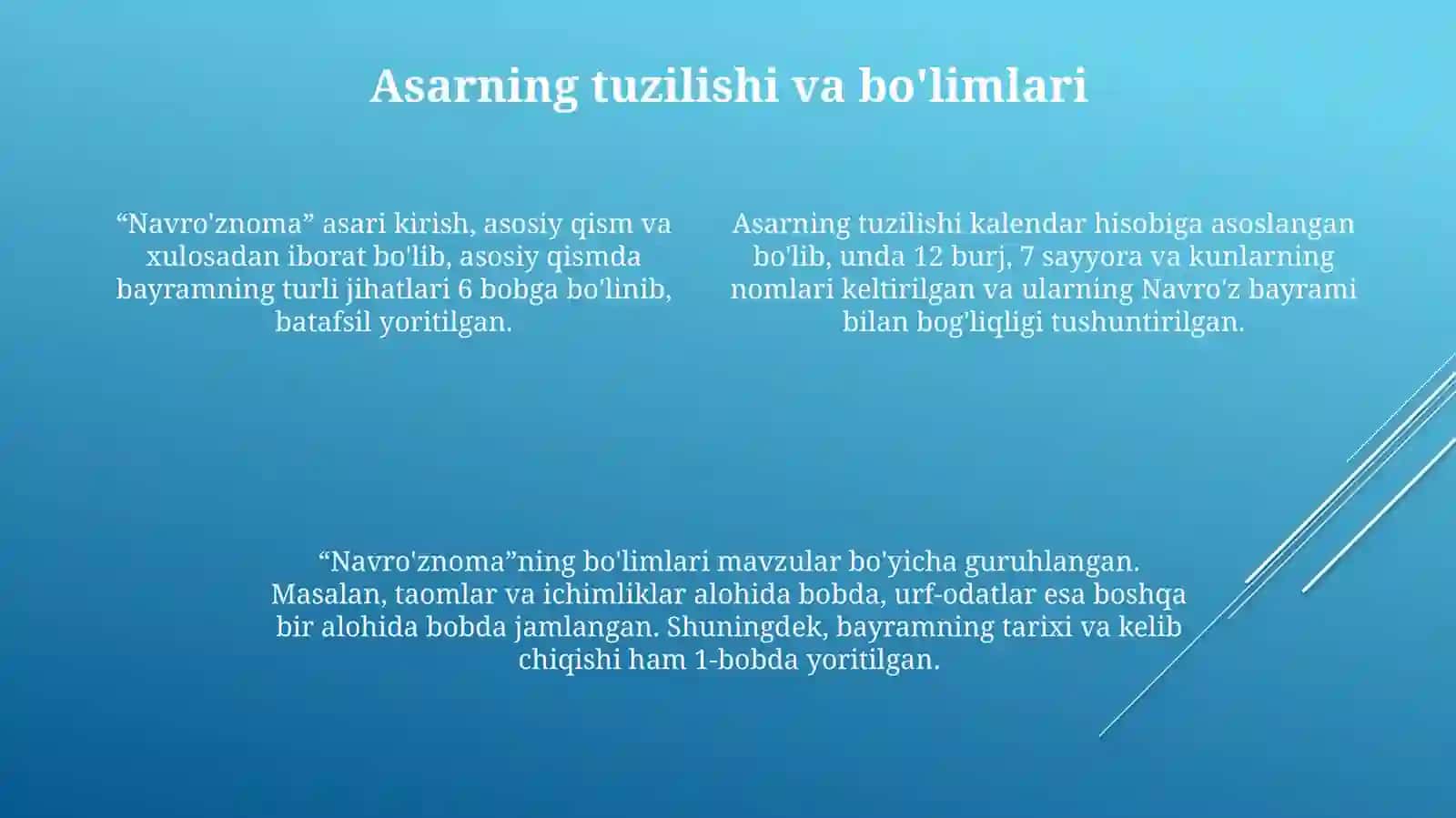 Umar Xayyom,, Navro'znoma" asari tahlili 4