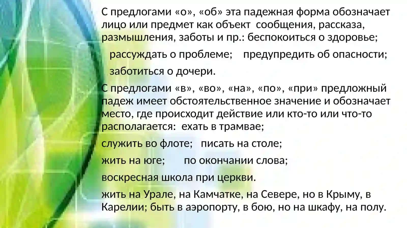 Предложный падеж имени существительного 4