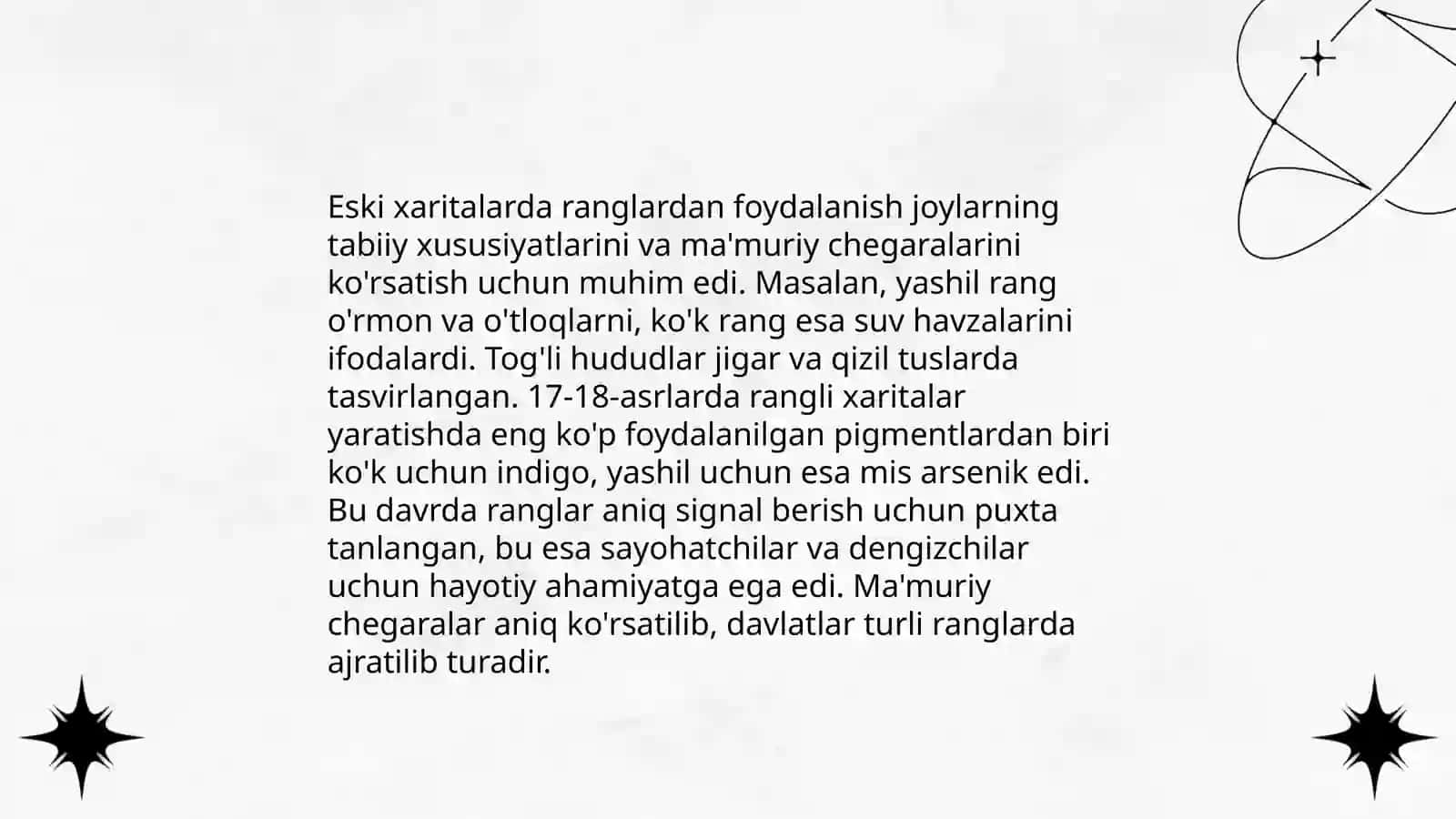 Tarixiy kartalarda kartografik tasvirlash usullarini oʻrganish 4