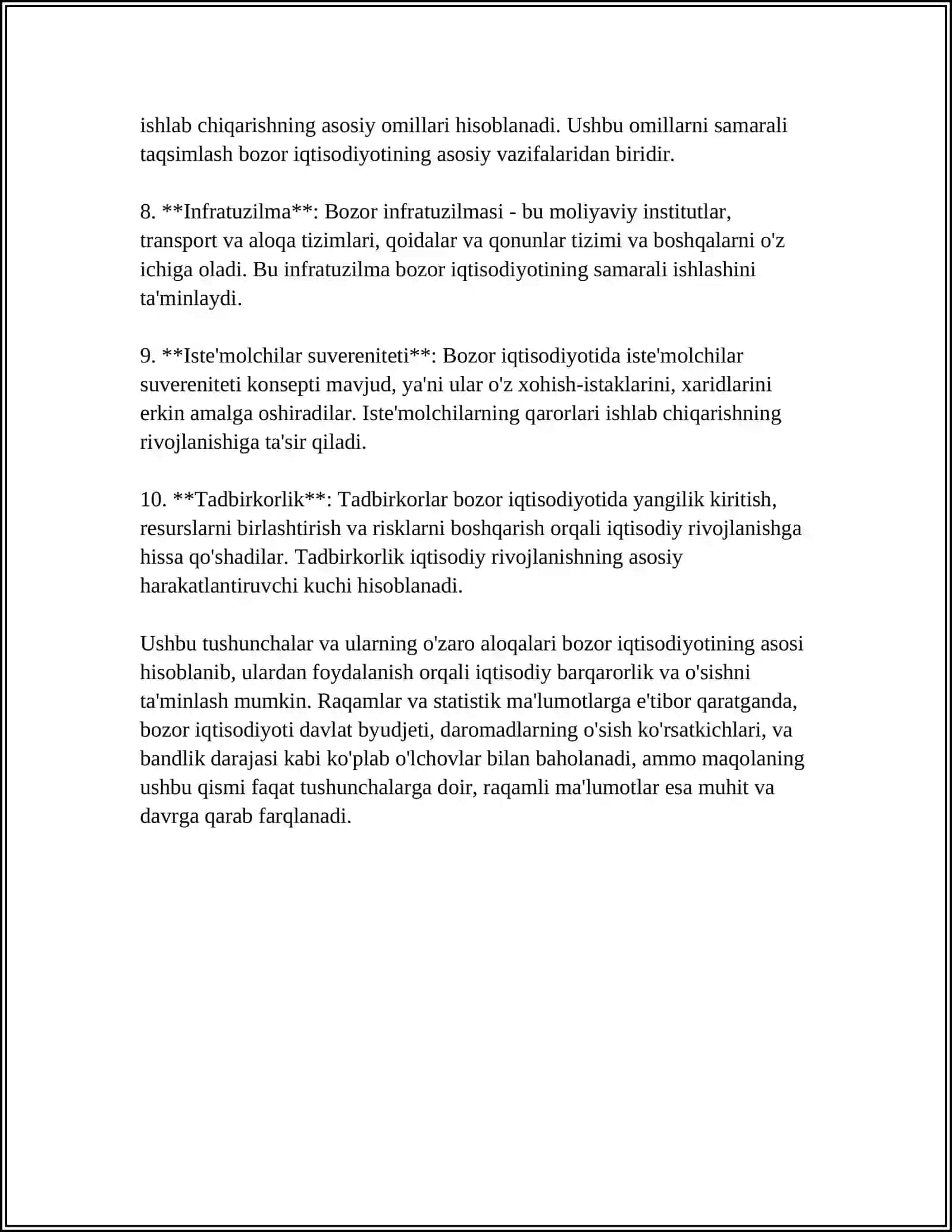 BOZOR IQTISODIYOTINING DAVRIY RIVOJLANISHI. ISHSIZLIK 4