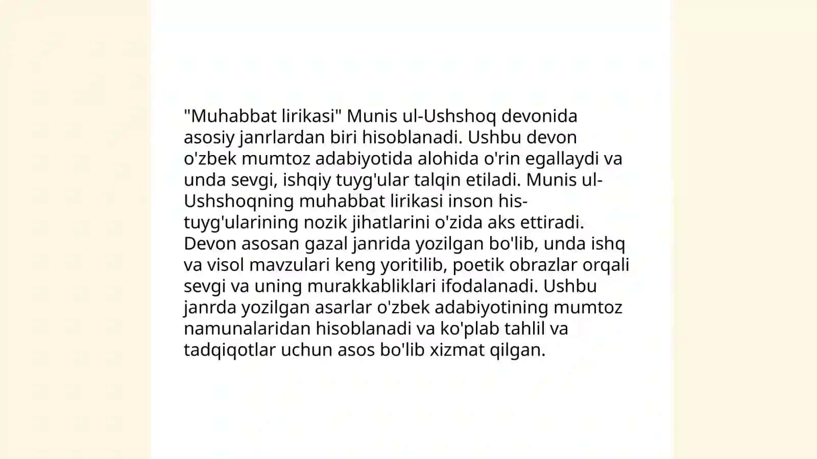 Munis ul-ushshoq devonining janriy xususiyatlari 4