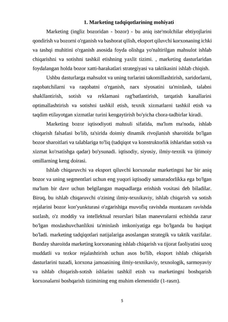 Savdo korxonalarida marketing tadqiqotlarini tashkil etish 4