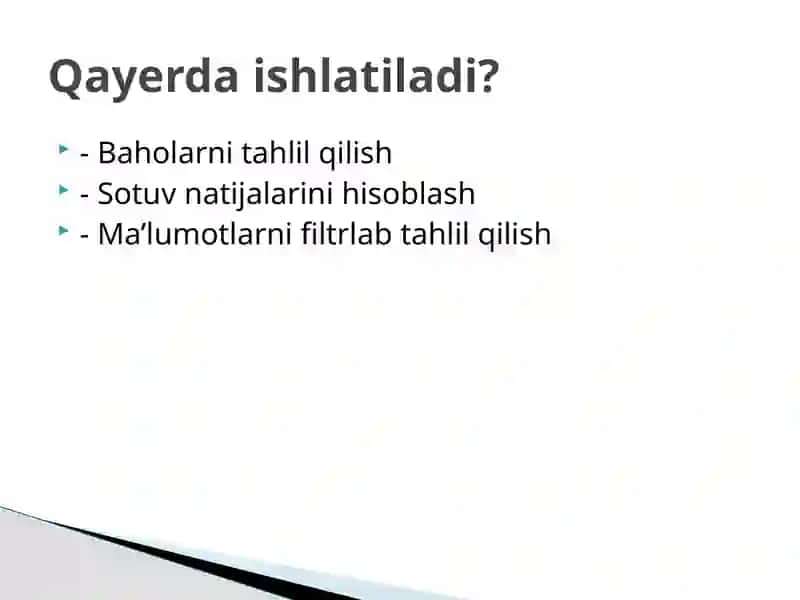 Shartli statistik funksiyalar 4