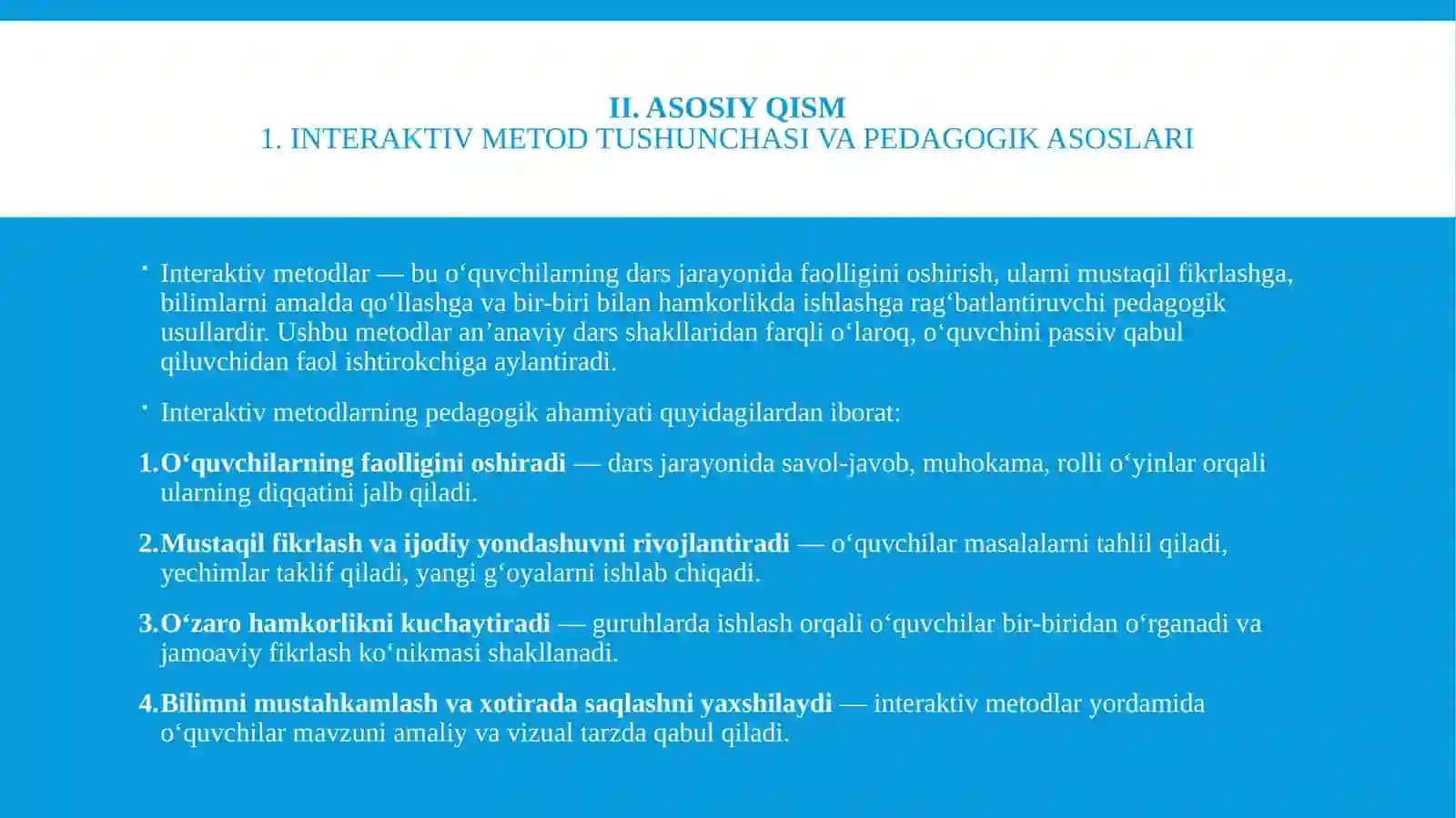 Boshlangʻich sinf matematika darslarida interaktiv metodlardan foydalanish 4