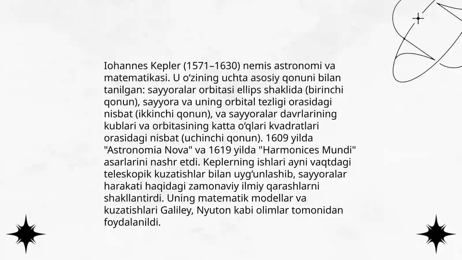 Kepler qonunlari va ularning amaliy qôllanishi 4