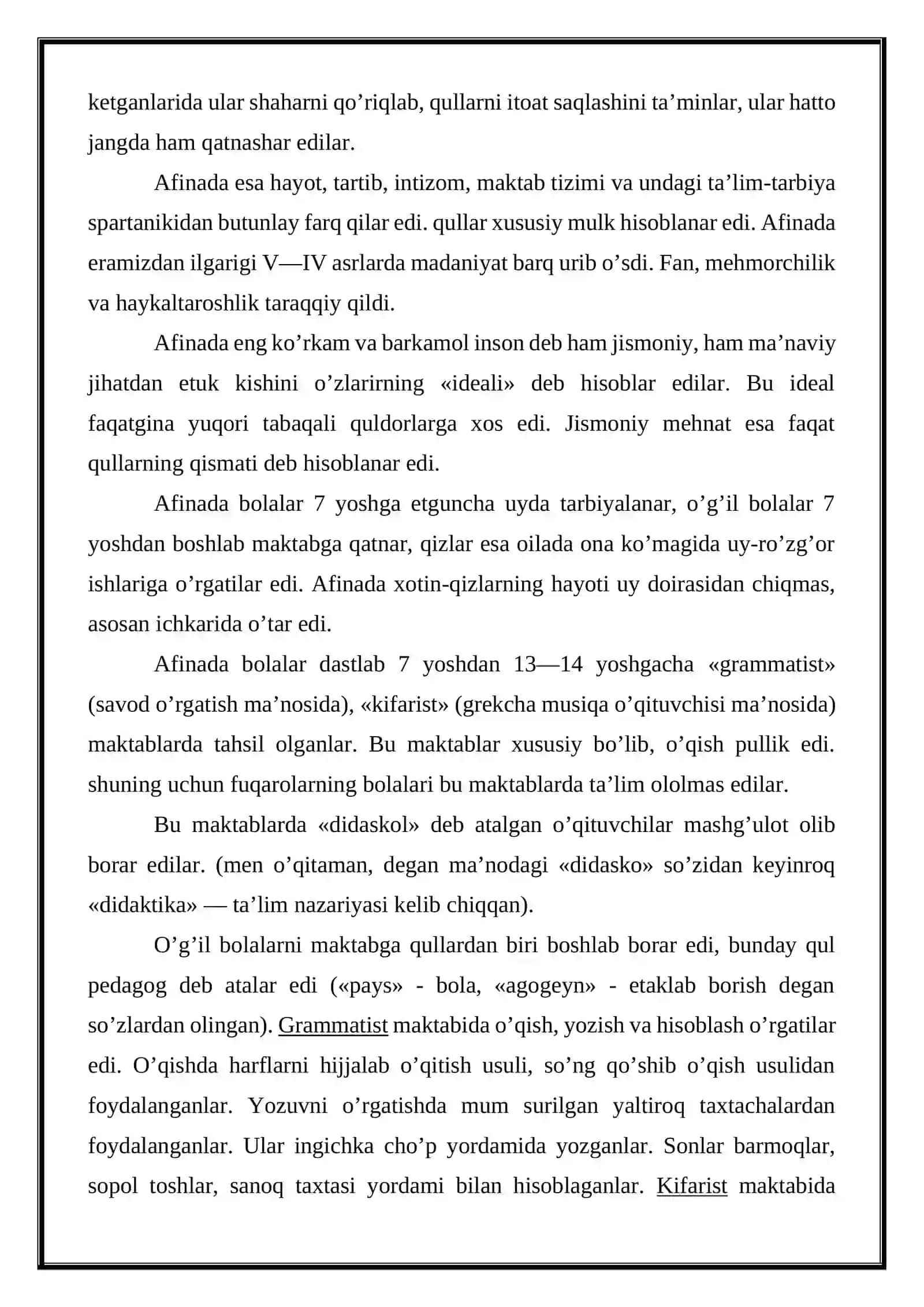 Eng qadimgi davlardan XIX asr birinchi yarmigacha Jahon pedagogikasi 4