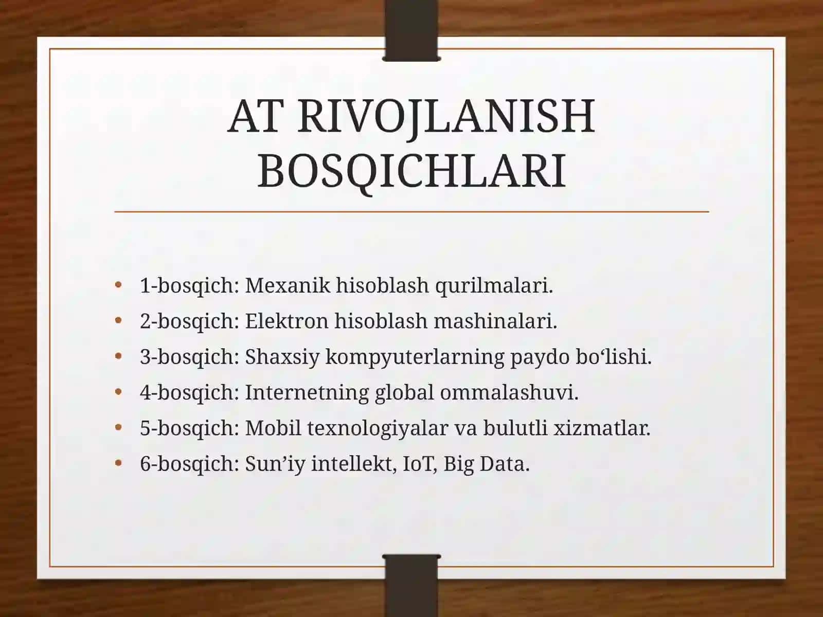 Matematika va informatika o’qitish Metodikasi fanidan Axborot texnologiyalarini dars jarayoniga integratsiya qilish 4