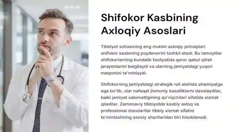 Tibbiyot xodimlarining ma’naviyati. Qon ketganda birinchi yordam ko`rsatish 4