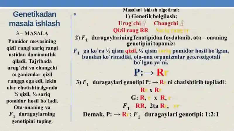 Monoduragay chatishtirishga oid masalalar ishlash 4