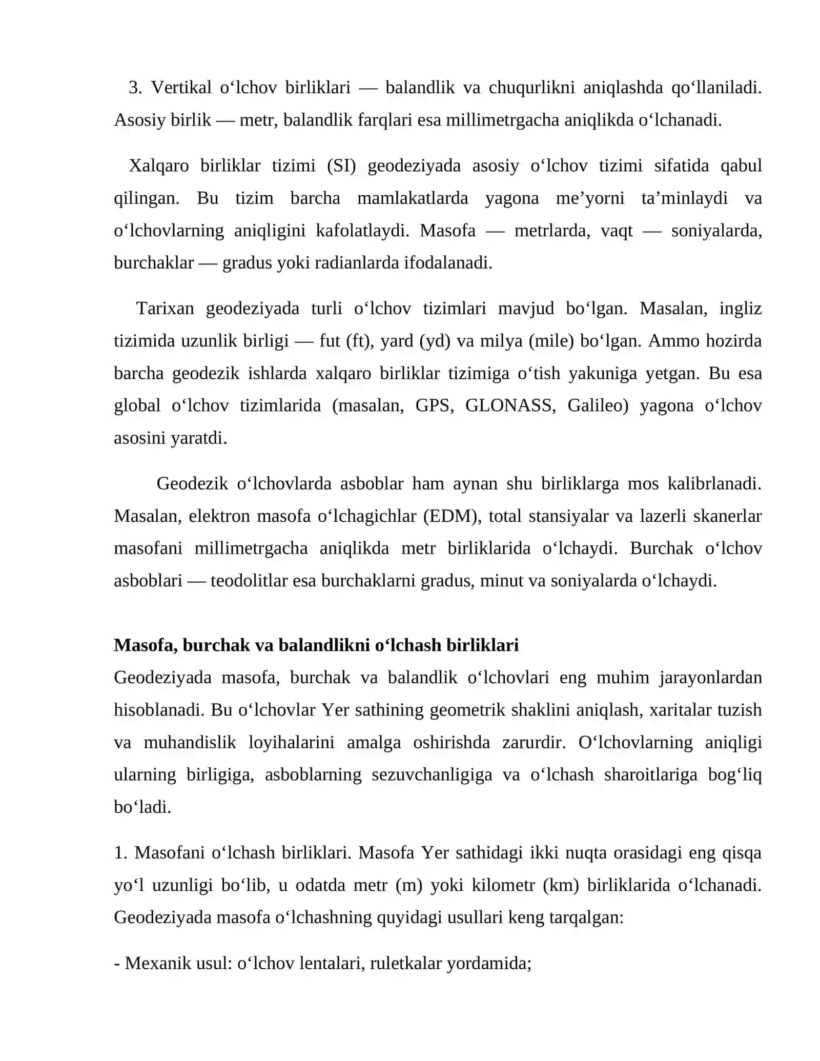 Geodeziyada qo‘llaniladigan o‘lchov birliklari va topografik kartalarni oriyentirlash 4