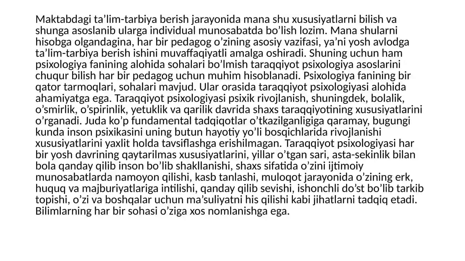 Taraqqiyot Psixologiyasi Fanining Predmeti 4