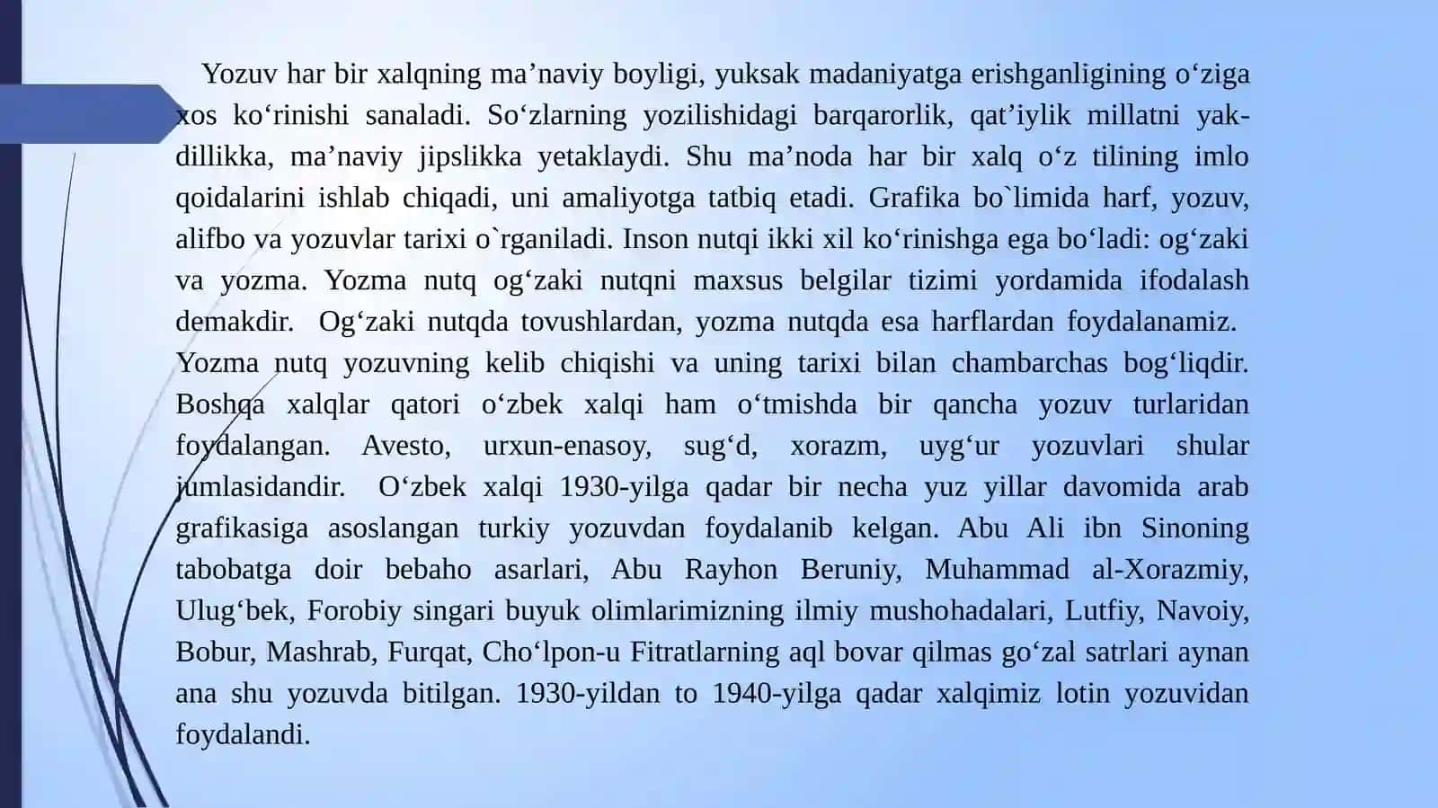 O‘zbek-lotinalif bosining imlo qoidalari 4