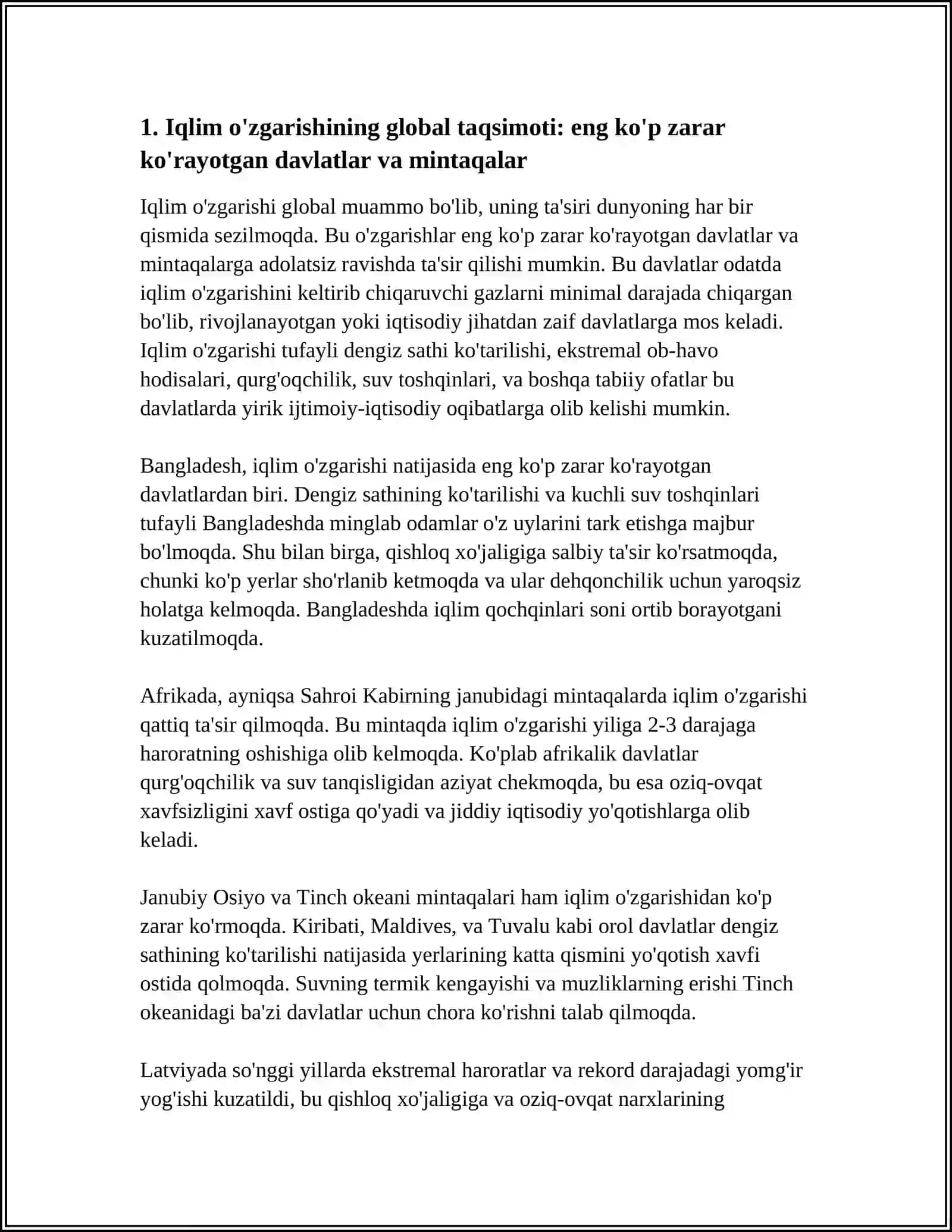 IQLIM O'ZGARISHI KIMGA "QIMMATGA "TUSHAYAPTI?" 4
